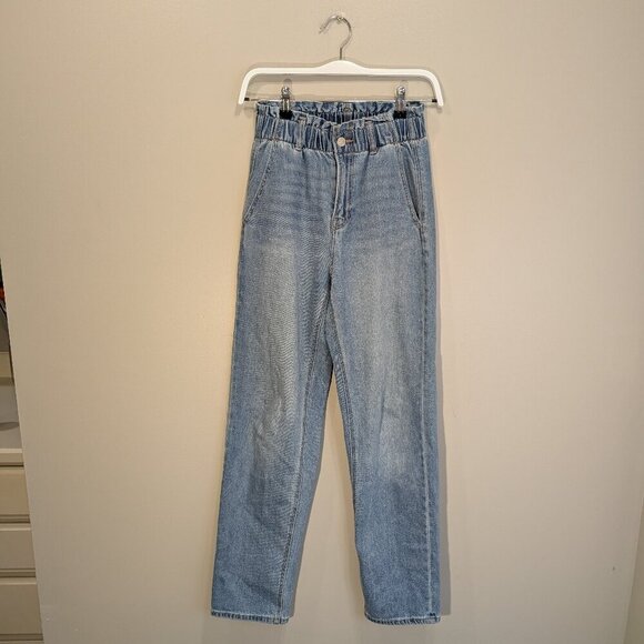 American Eagle Highest Rise Baggy Mom Jean Stretch Light Medium Denim - Size 6 - Picture 1 of 6